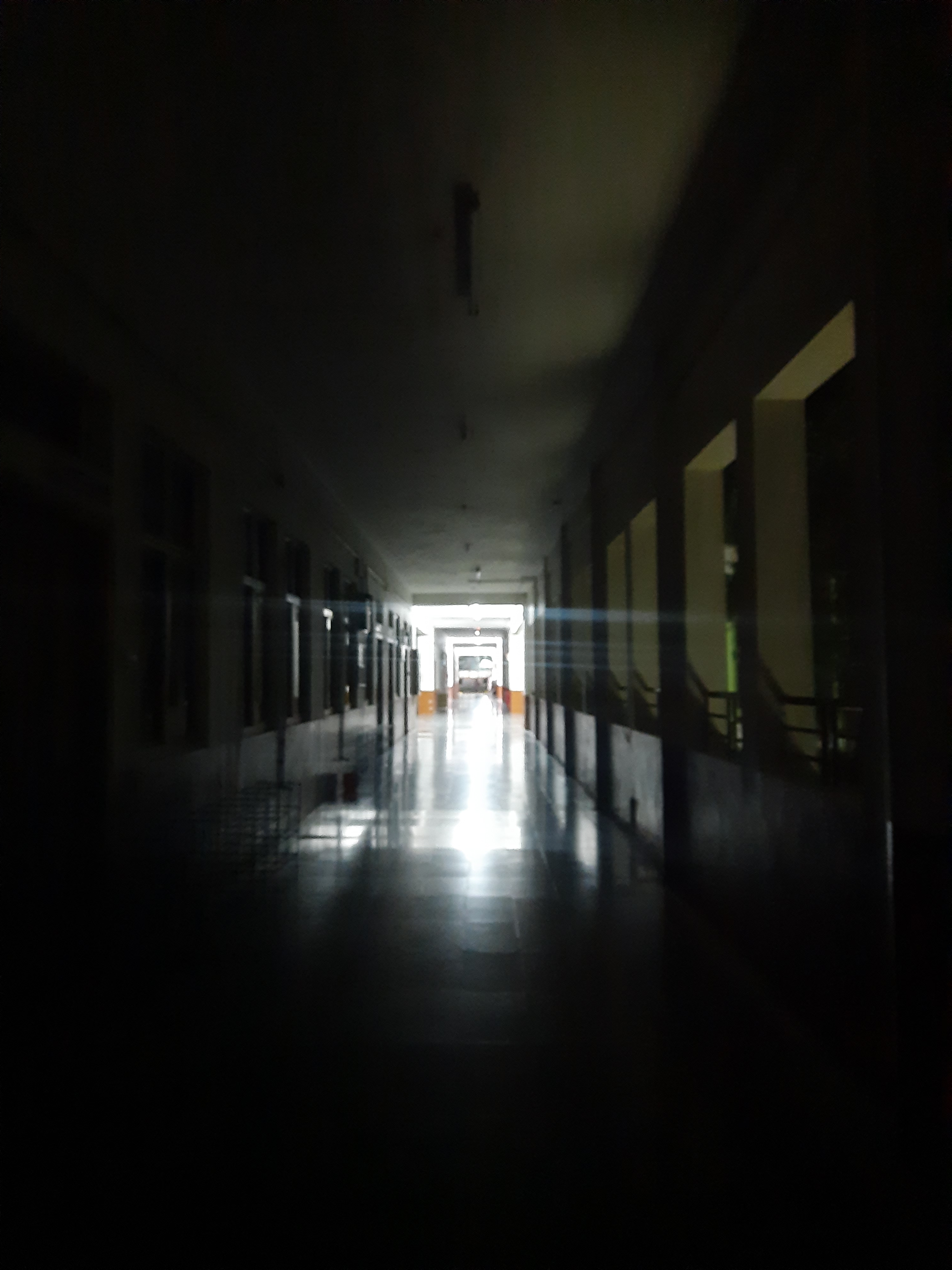 College corridor in the dark